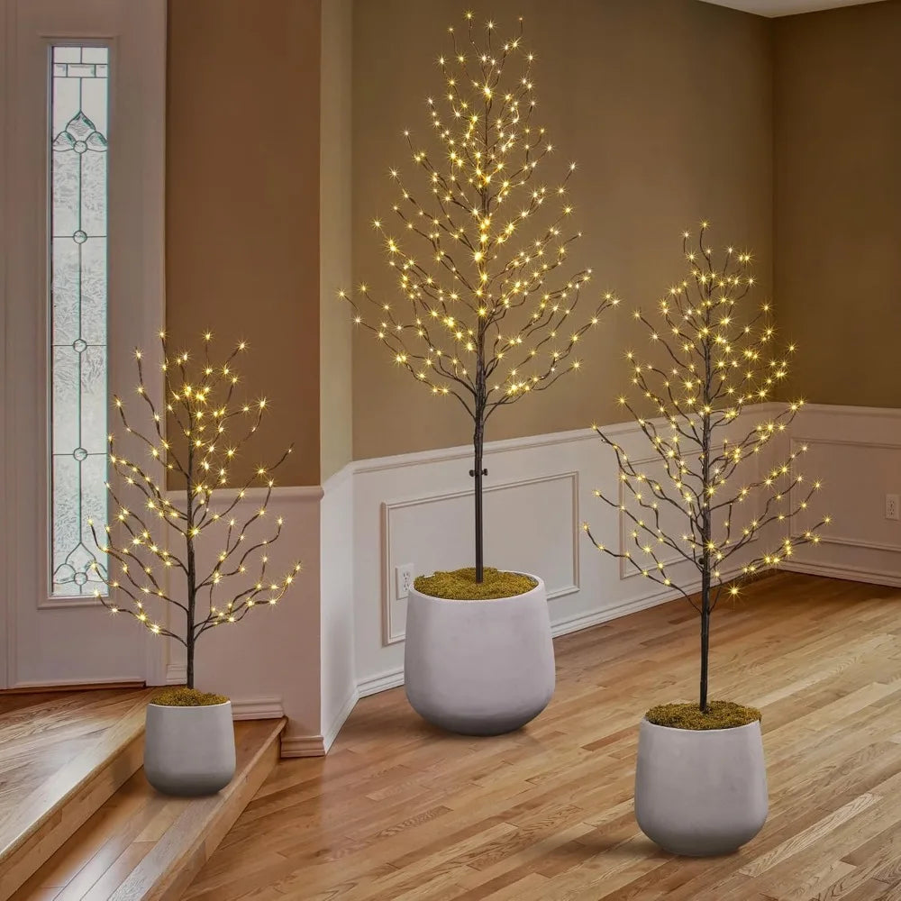 Decorative & Beautiful Set of 3 LED Star Light Trees