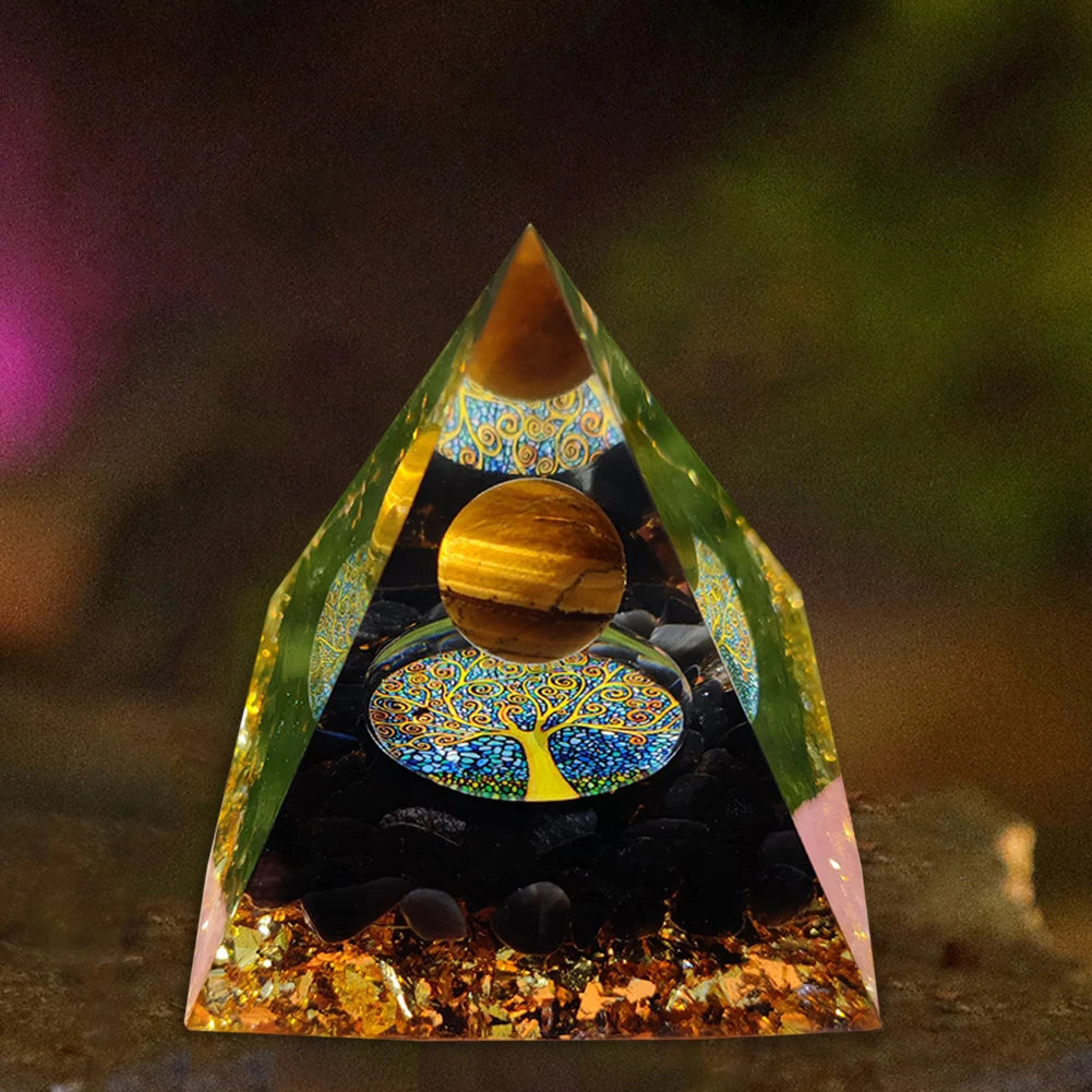 Energy Healing Stone Crystal Orgonite Energy Pyramid