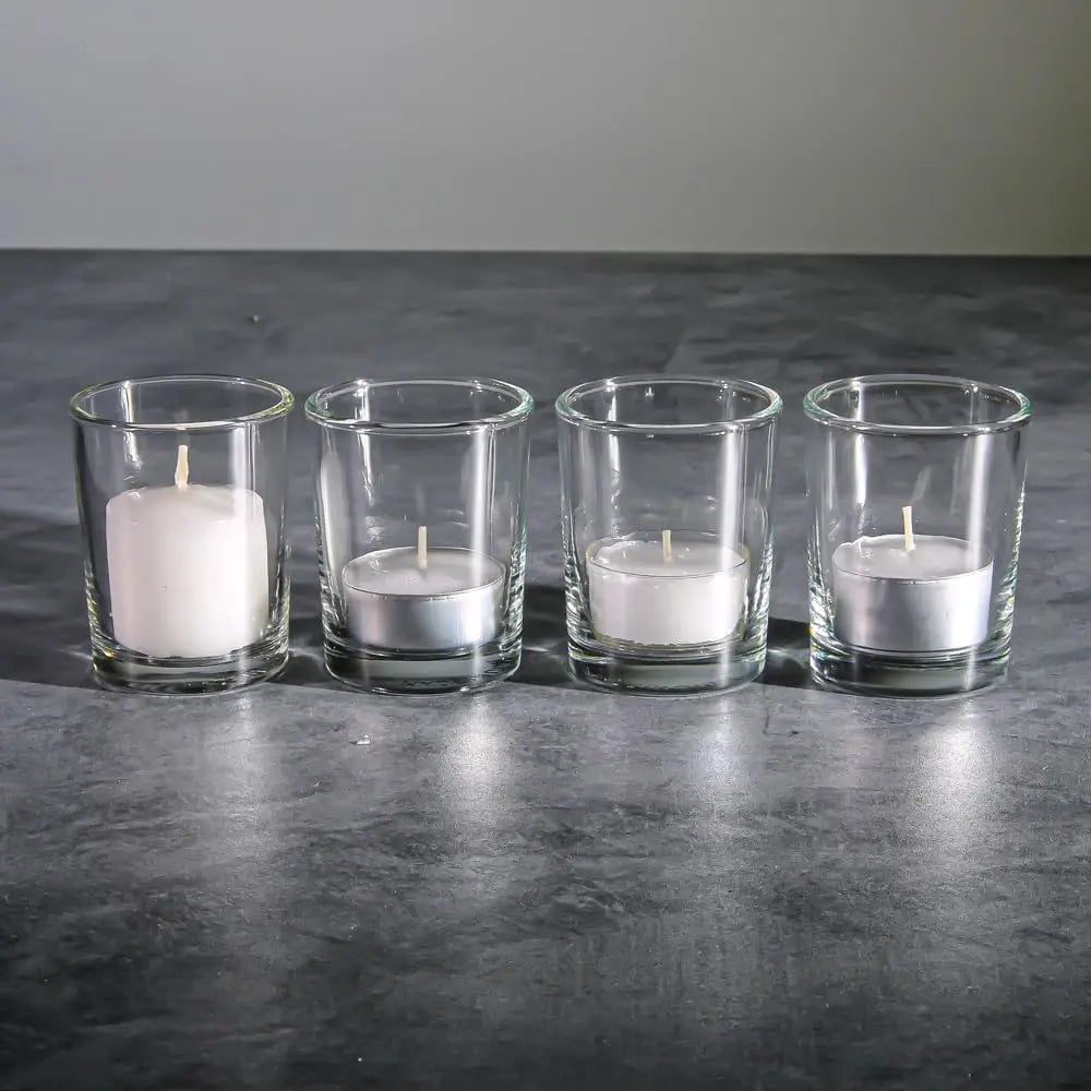 Set of 144 Clear Glass Votive Candle Holders