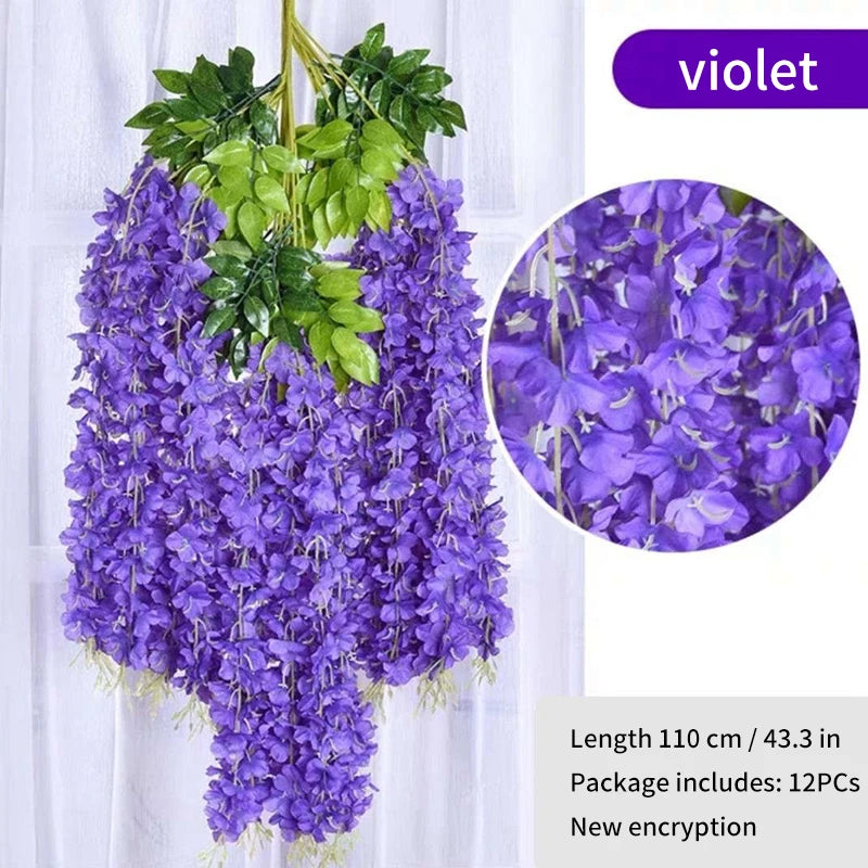 Artificial Wisteria Hanging Garland,  String Flower, Wedding Party