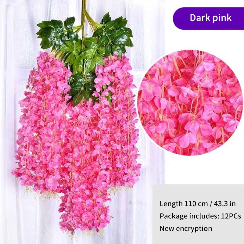 Artificial Wisteria Hanging Garland,  String Flower, Wedding Party