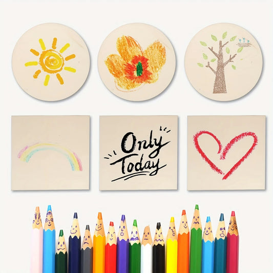 100 Pcs Wood Pieces 4 x 4 Inch Blank Wooden Slices
