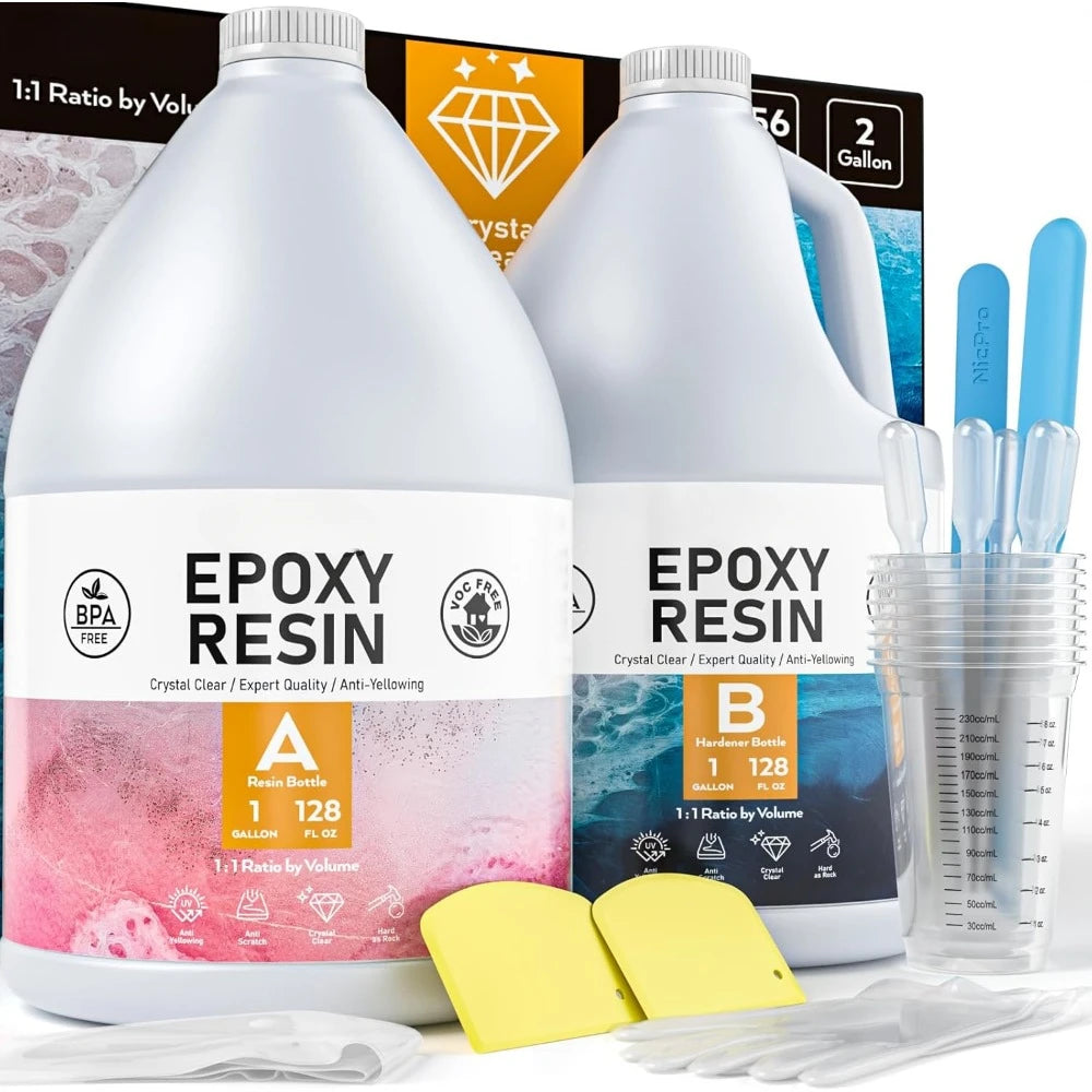 Crystal Clear Epoxy Resin Kit, High Gloss & Bubbles Free