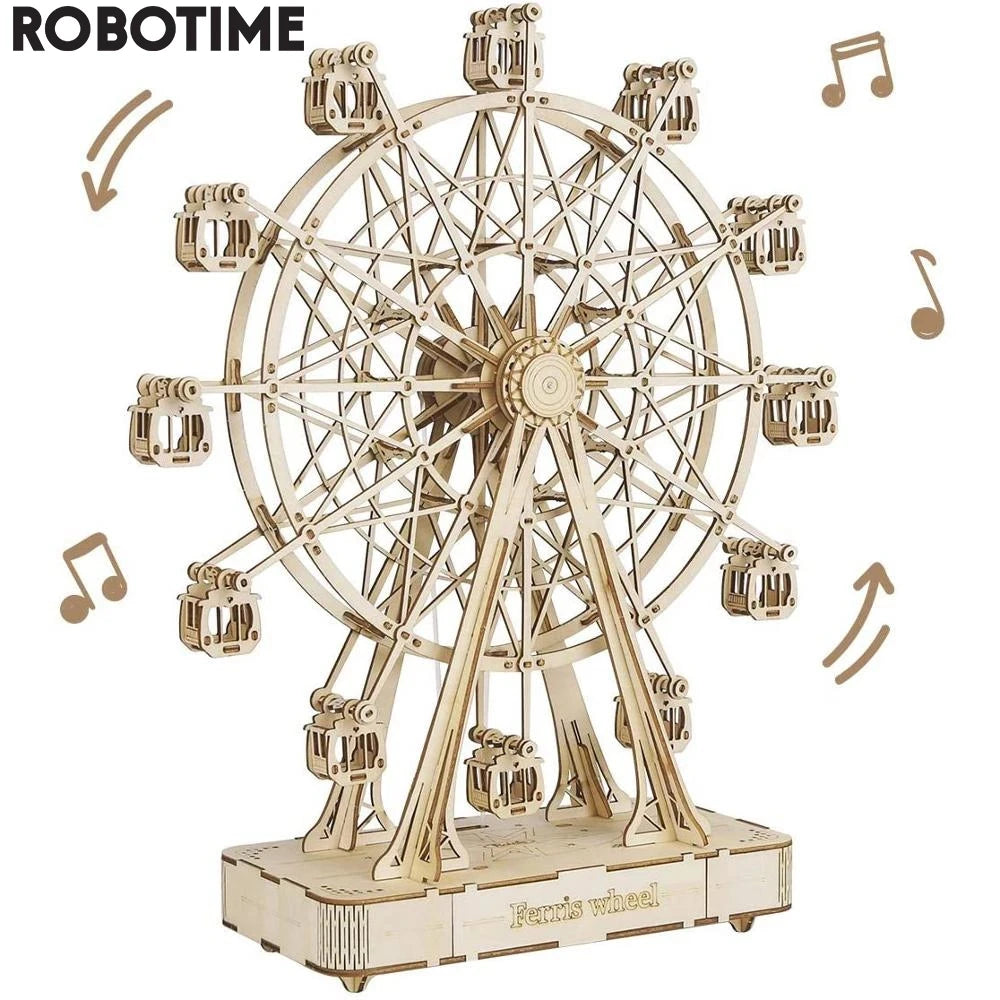 232pcs Rotatable DIY 3D Ferris Wheel Wooden Model