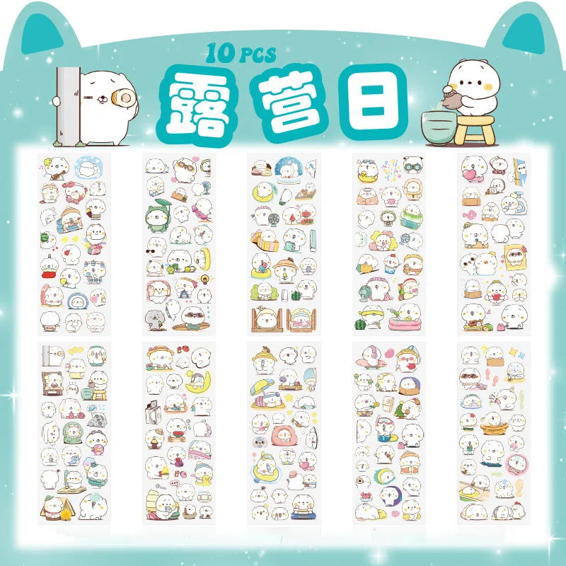 10pcs/Pack Cartoon Patterns Decorative Stickers