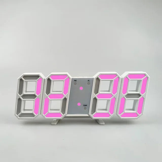 LED Digital Wall Clock/Alarm Clock 3 levels Brightness