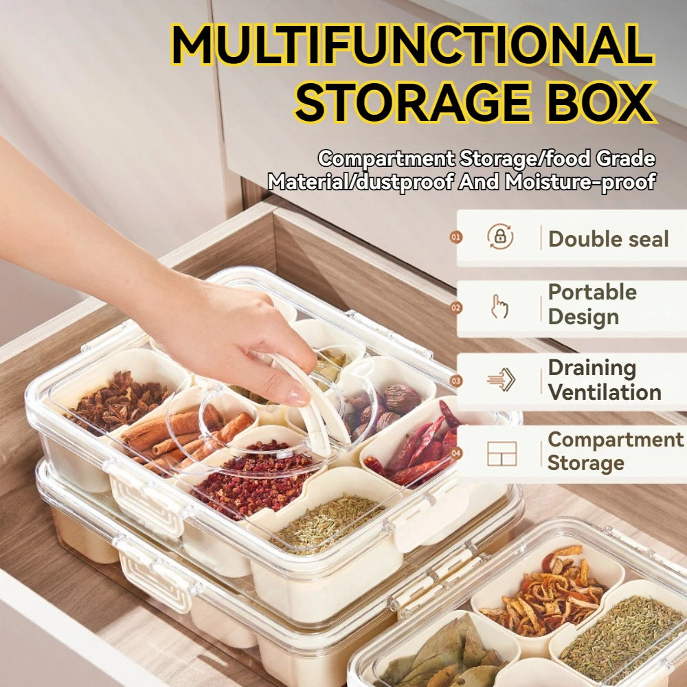 Divided Snackle Box, with Lid and Handle