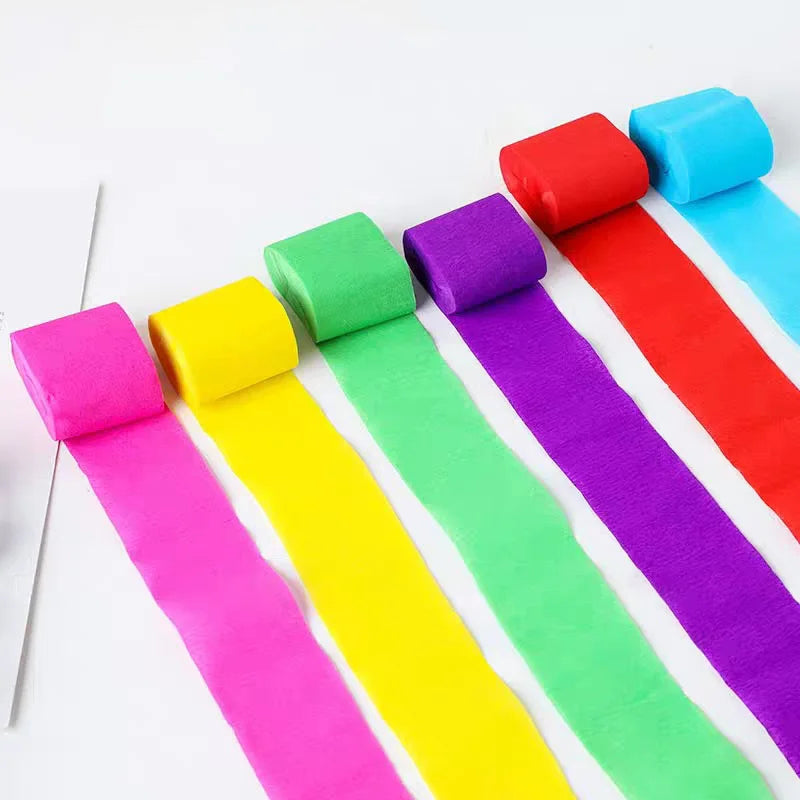 12Pcs/Rolls Crepe Paper in 12 Colors 82ft