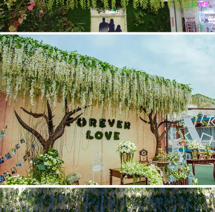 Artificial Wisteria Hanging Garland,  String Flower, Wedding Party