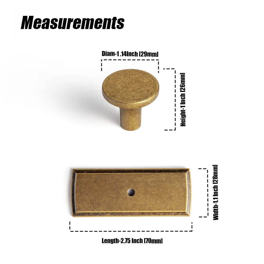 Brass Handle with Backboard Vintage Cover Up