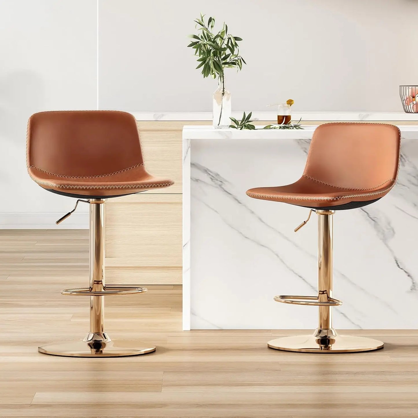 Adjustable Bar Stools Set of 2, Mid Century Modern