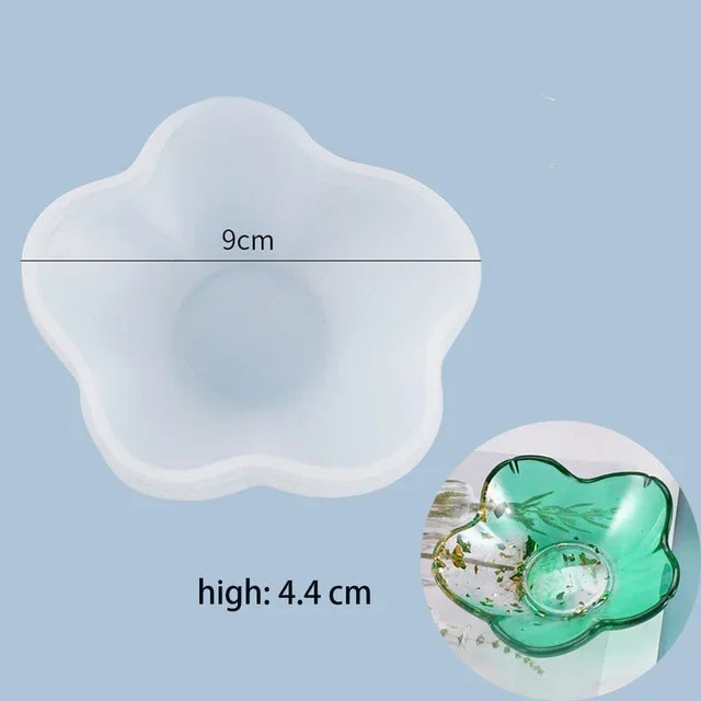 3D Lotus Candle Holder Silicone Mold for DIY Wax, Clay Epoxy Resin Craft