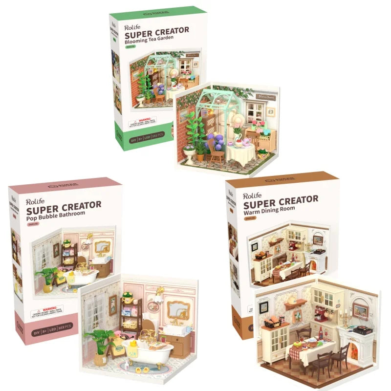 Miniature Dollhouse Kit  with LED