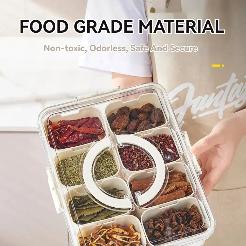 Divided Snackle Box, with Lid and Handle