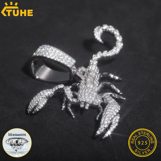 Unisex S925 Scorpion Pendant Iced Out Moissanite