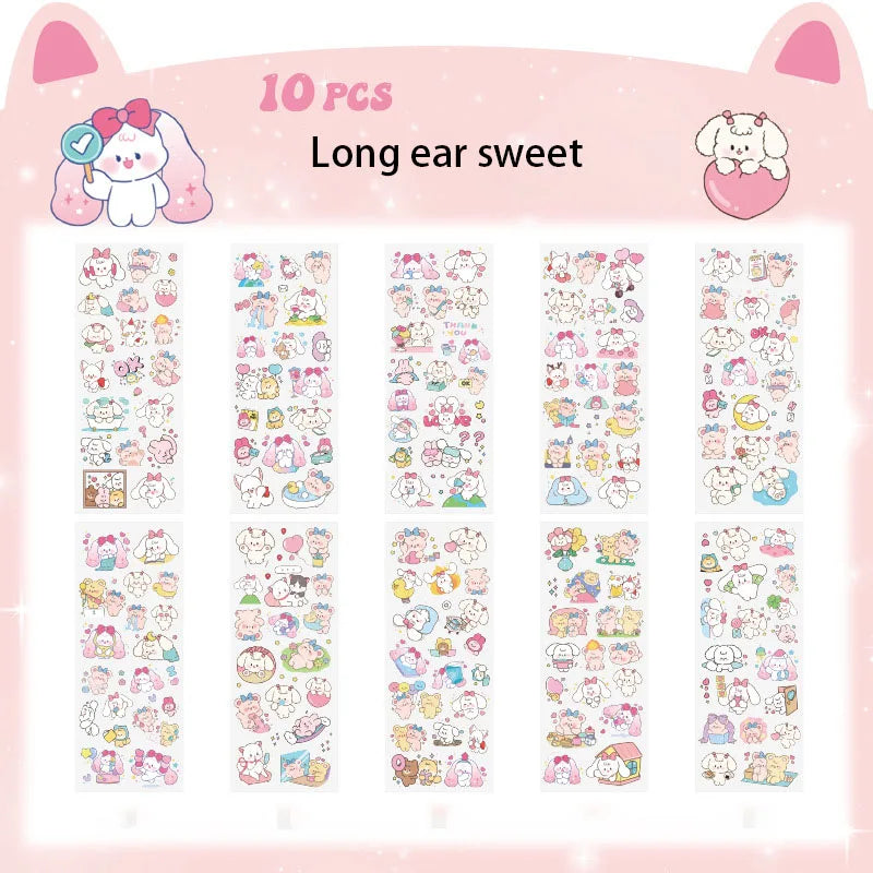 10pcs/Pack Cartoon Patterns Decorative Stickers