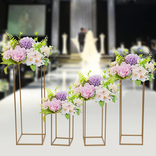 4Pcs Tall Gold Wedding/Home Backdrop Flower Vase Stand