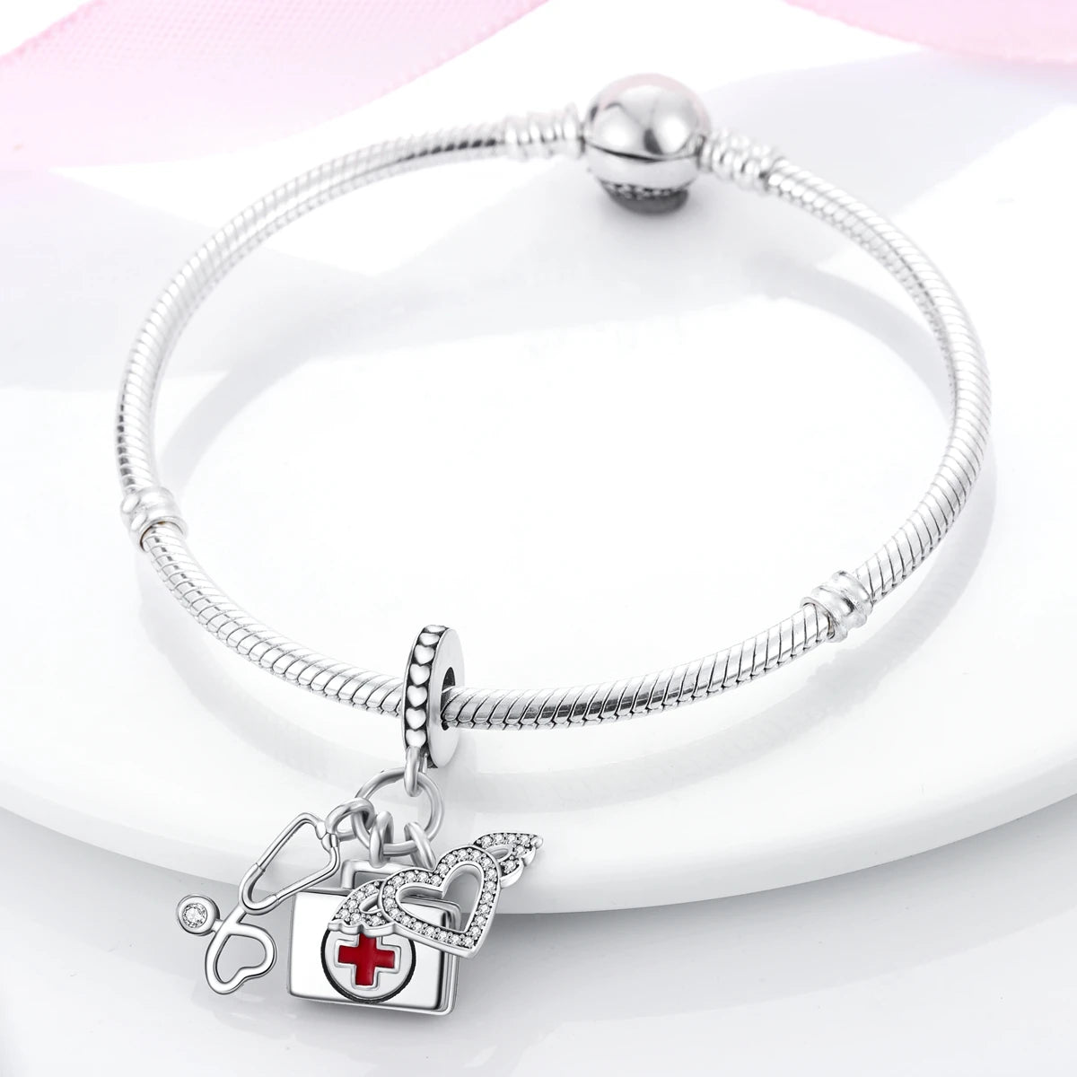 925 Sterling Silver First-aid Kit, Charms