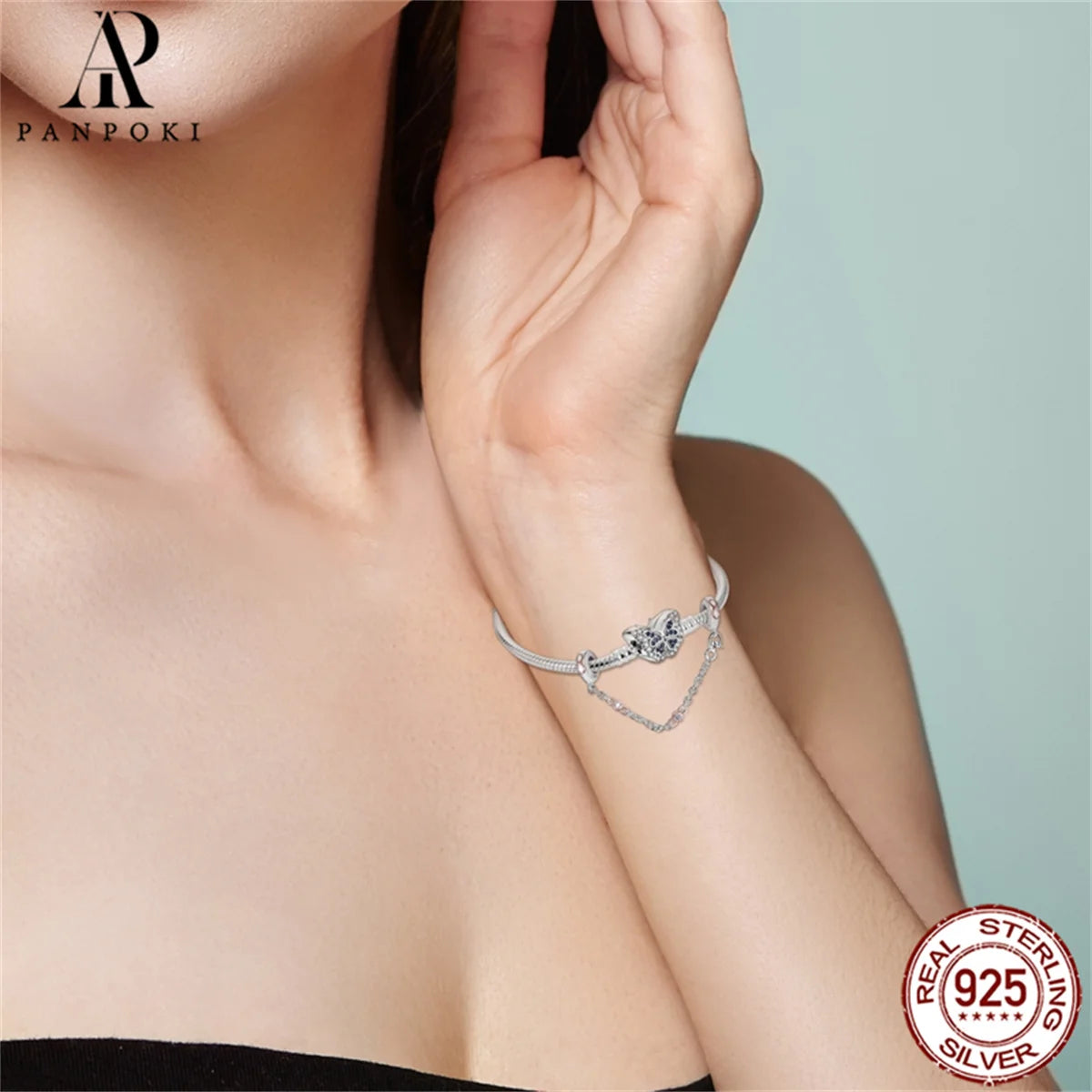 925 Sterling Safety Chain  Fit Pandora Bracelets