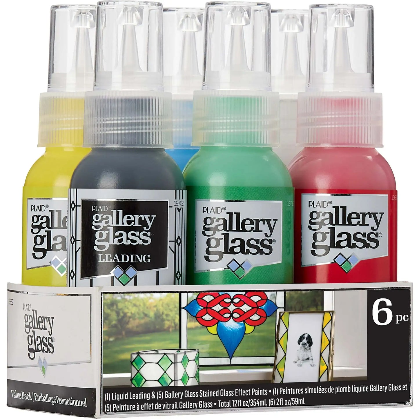 Basic Stained Glass Kit, 6 Piece Glass Paint Set