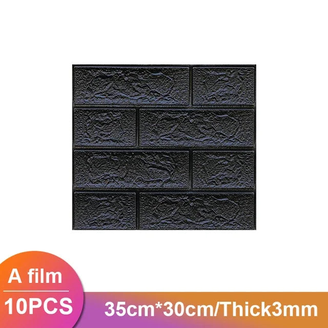 3D Brick Wall Stickers, Self-Adhesive Waterproof Stone