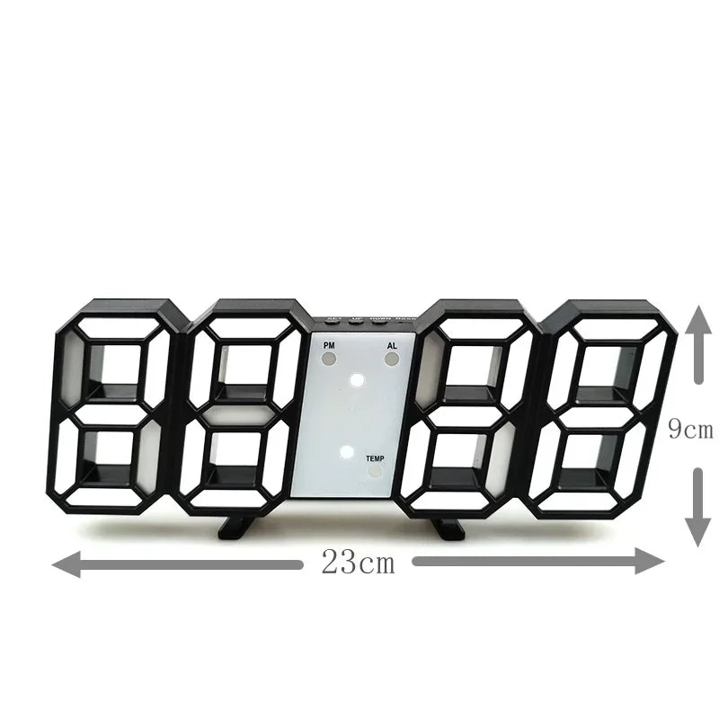 LED Digital Wall Clock/Alarm Clock 3 levels Brightness