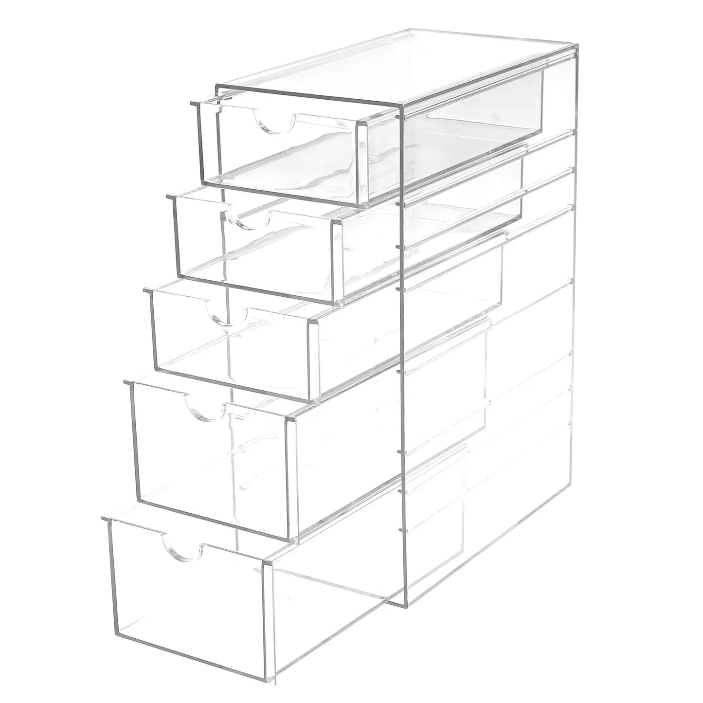 Acrylic Organizer with 5 or 6 Drawers Desk Top Storage