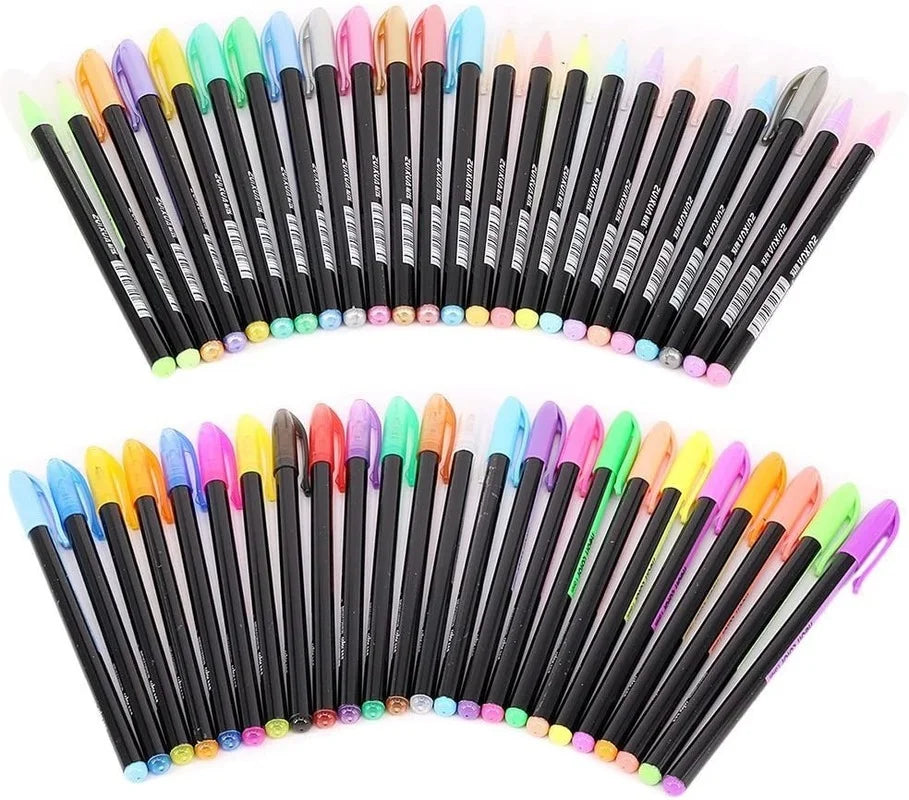 48 Gel Color Pens, Gel Ink Glitter Pen color Art Markers