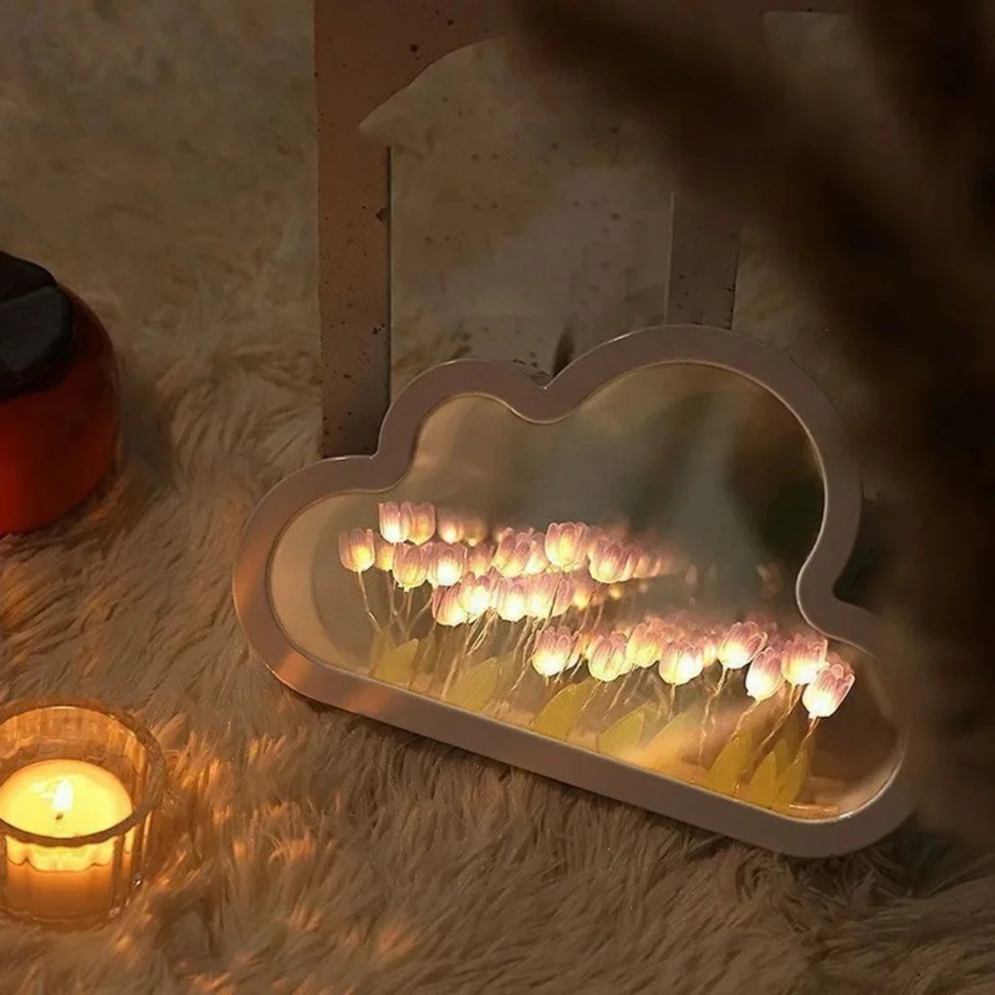 DIY Cloud Tulip Mirror LED Night Light