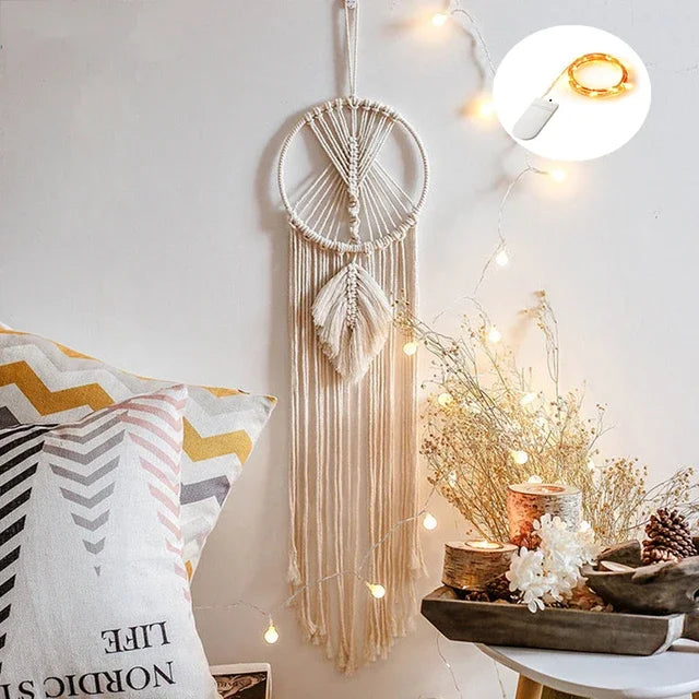 Moon Ramadan Macrame Dream Catcher, Boho Wall Hanging