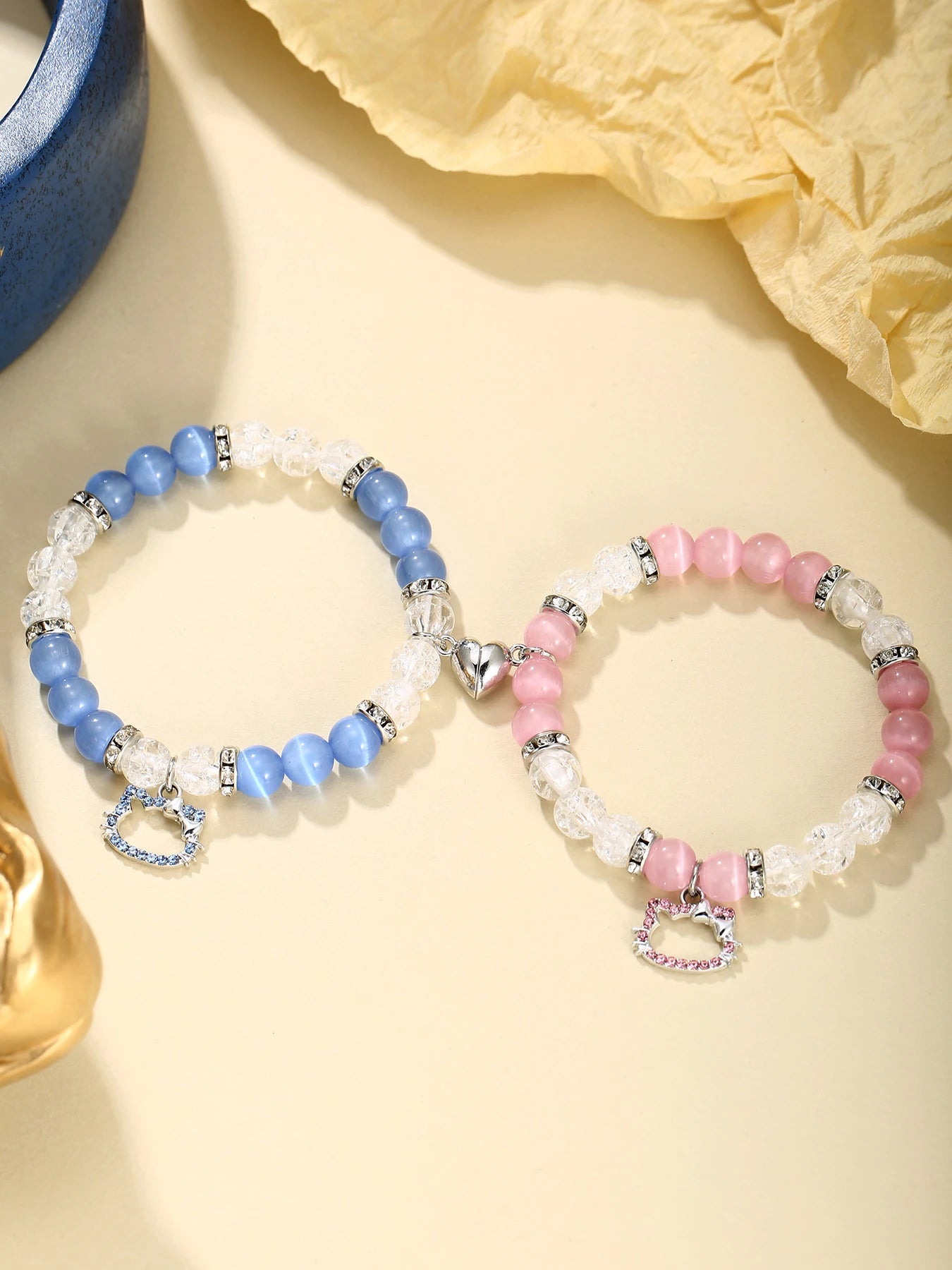 Cartoon Cat natural Cat Eye Stone Bracelets