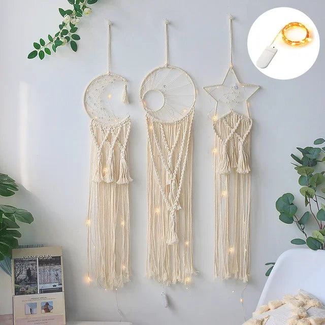 Moon Ramadan Macrame Dream Catcher, Boho Wall Hanging