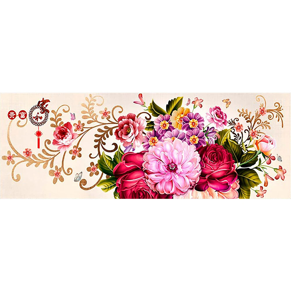 Peony Full Cross Stitch 11CT Cotton Thread Printed Embroidery Kits