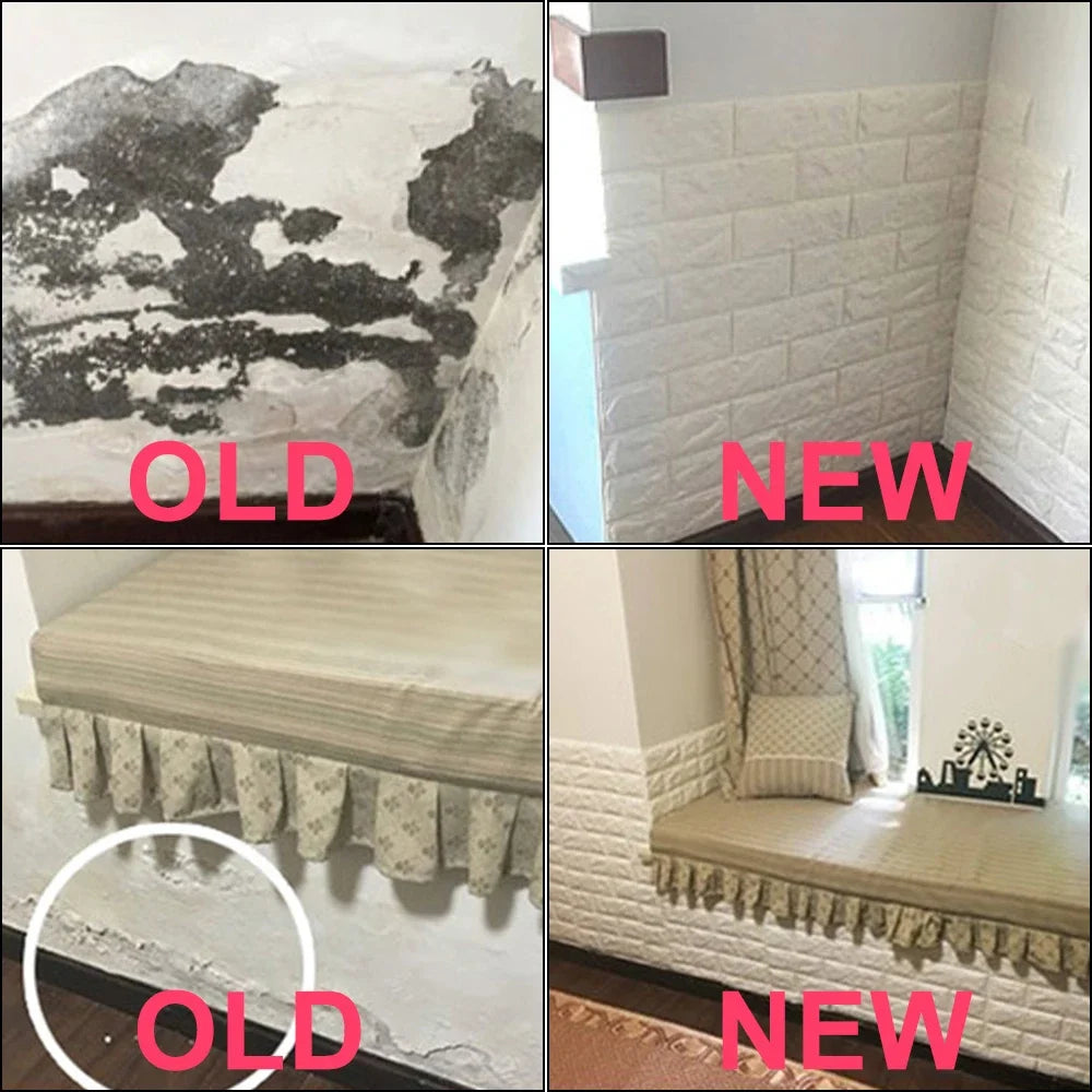 3D Brick Wall Stickers, Self-Adhesive Waterproof Stone