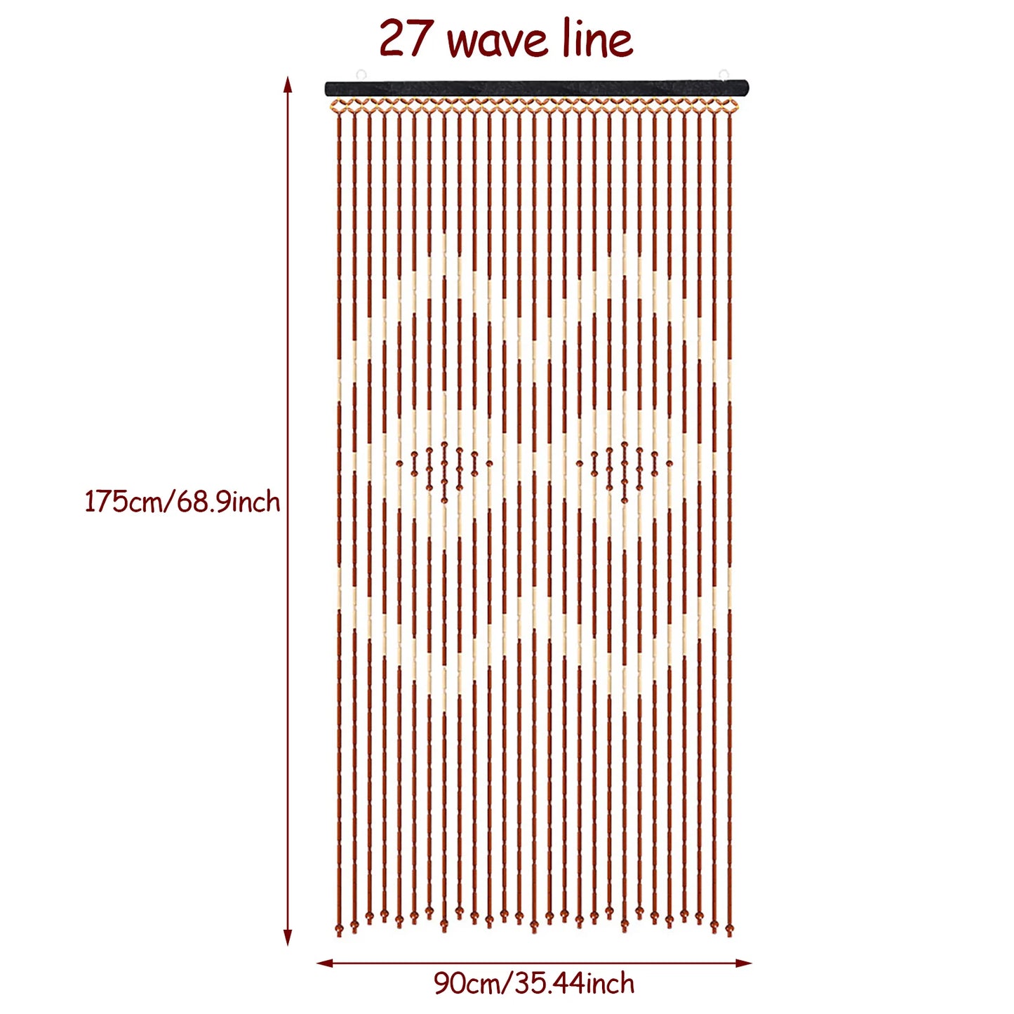 Natural Wood Bamboo Beaded Curtain