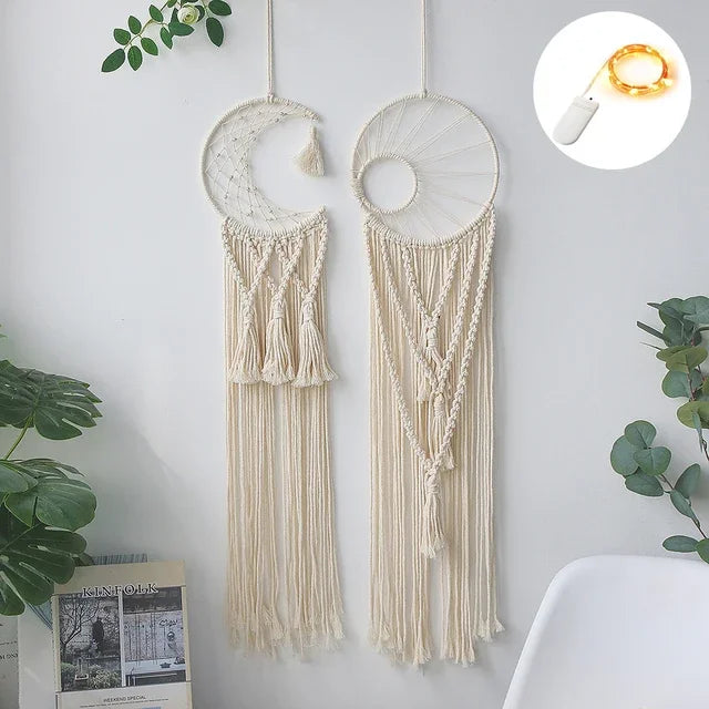 Moon Ramadan Macrame Dream Catcher, Boho Wall Hanging