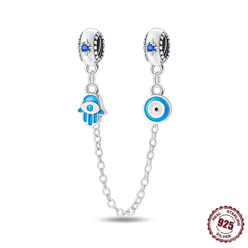 925 Sterling Safety Chain  Fit Pandora Bracelets