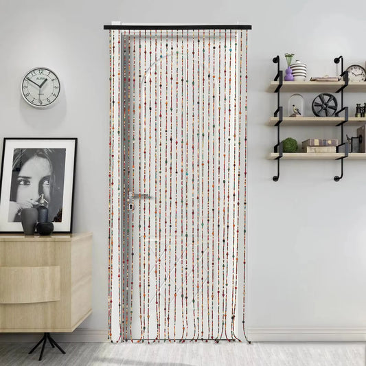 Natural Wood Beaded Door Curtain