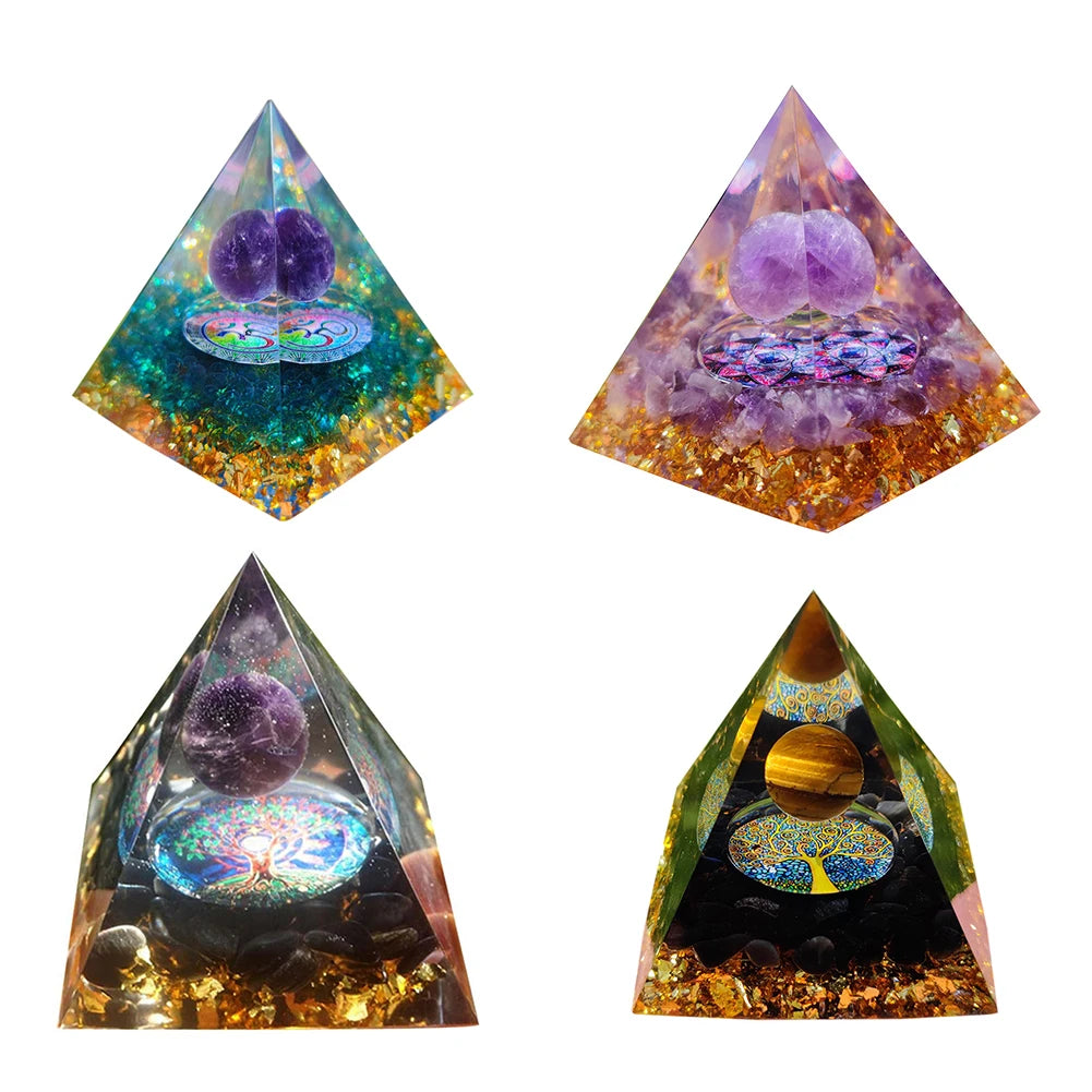 Energy Healing Stone Crystal Orgonite Energy Pyramid