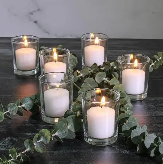 Set of 144 Clear Glass Votive Candle Holders