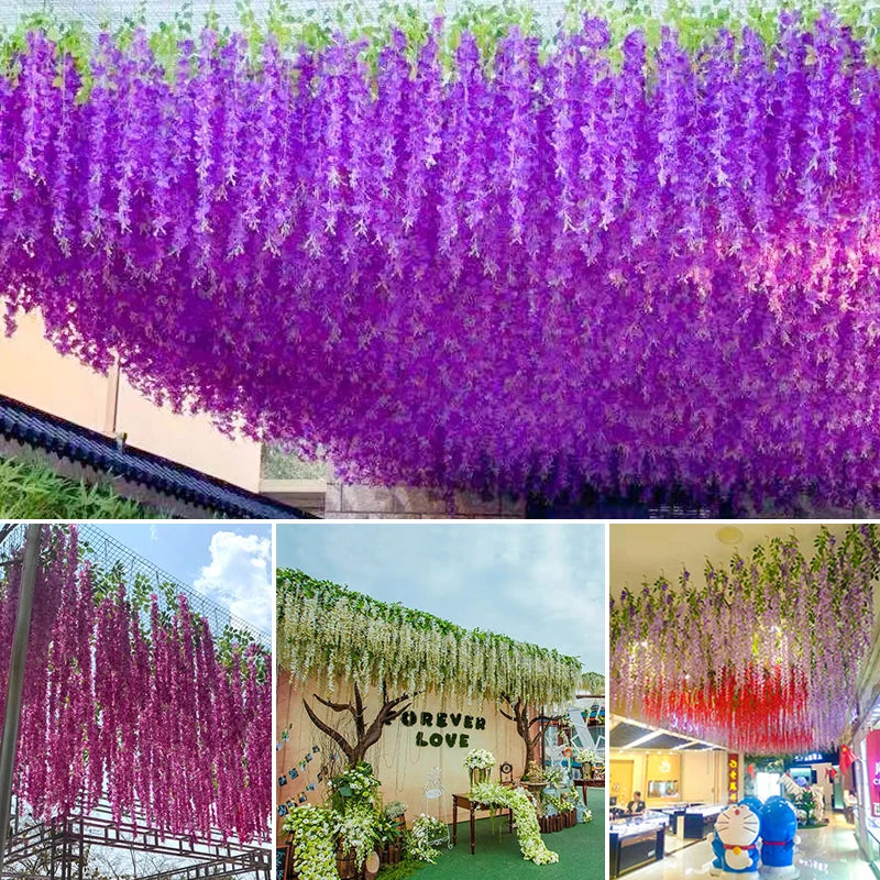 Artificial Wisteria Hanging Garland,  String Flower, Wedding Party