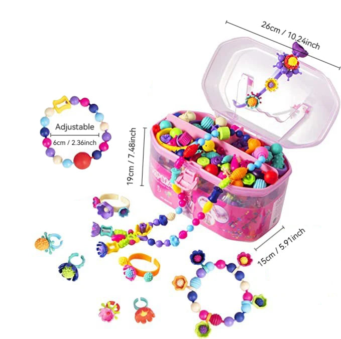 Jewelry DIY Set Beaded Toy Necklace, Bracelet, Ring,