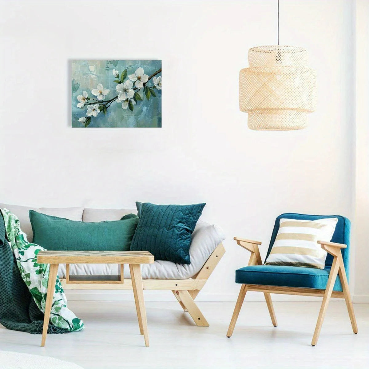 Framed Large Canvas Floral Modern Wall Art