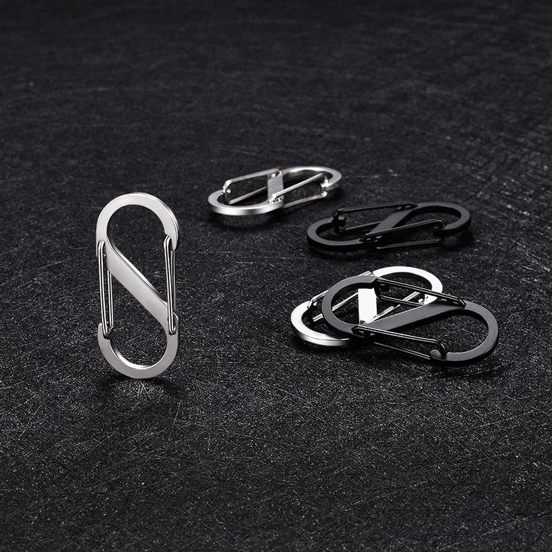 5Pcs S Type Stainless Steel Carabiner