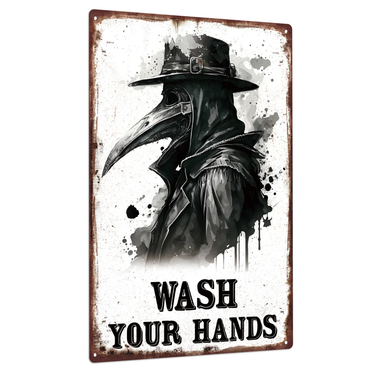 Doctor Schnabel Tin Sign, Retro Wash Your Hands Wall Art