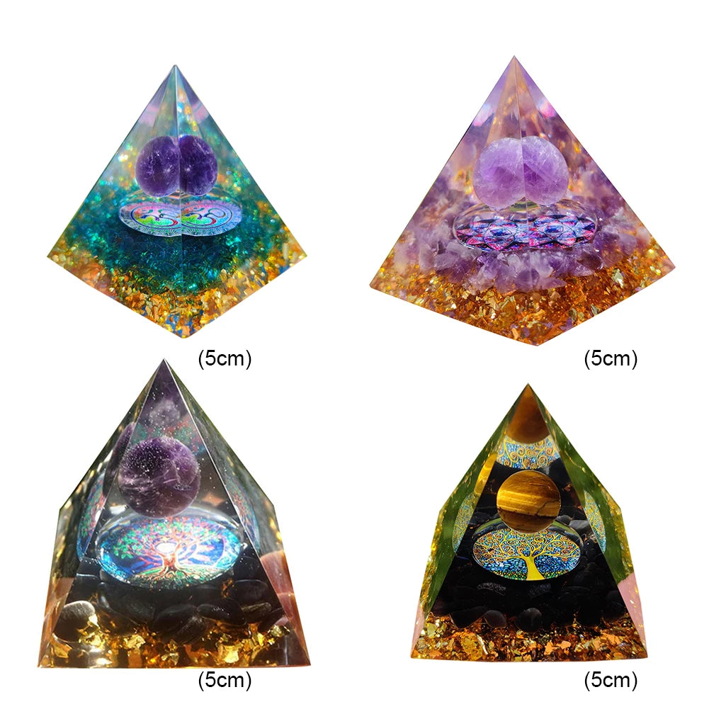 Energy Healing Stone Crystal Orgonite Energy Pyramid