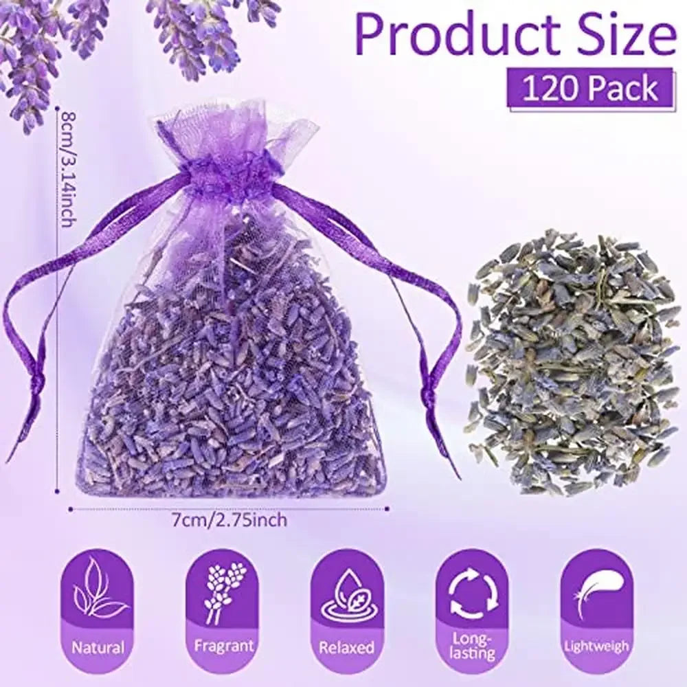 120-Pack Lavender Sachets Bags Bulk Drawers