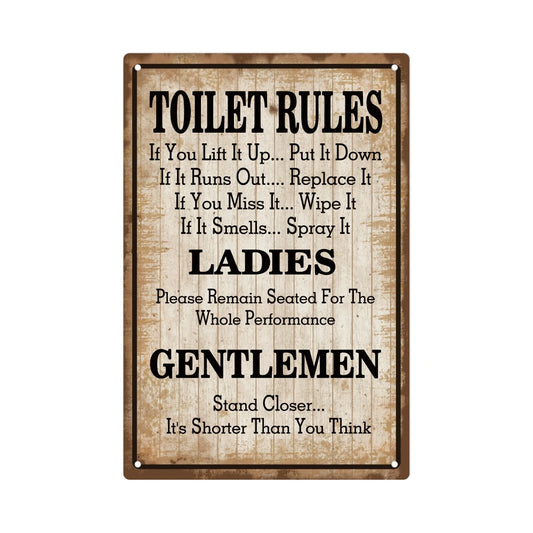 Putuo Decor /Toilet Rules Metal Tin Signs, Vintage Plaque