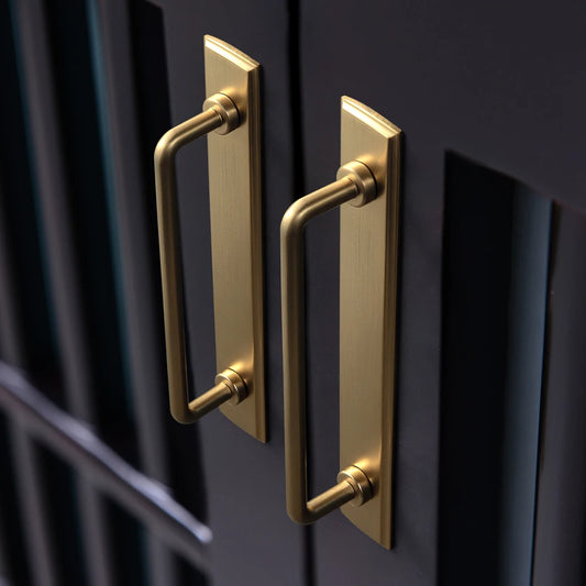 Brass Handle with Backboard Vintage Cover Up