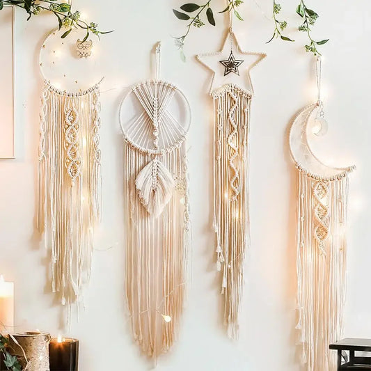 Moon Ramadan Macrame Dream Catcher, Boho Wall Hanging